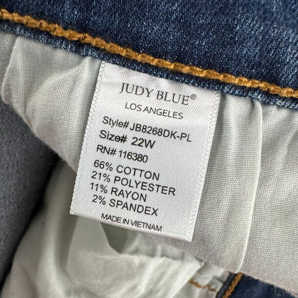 Judy Blue Skinny‎ Fit Jeans 22W Distressed Red Buffalo Plaid NWT PT-2481 - Picture 12 of 13